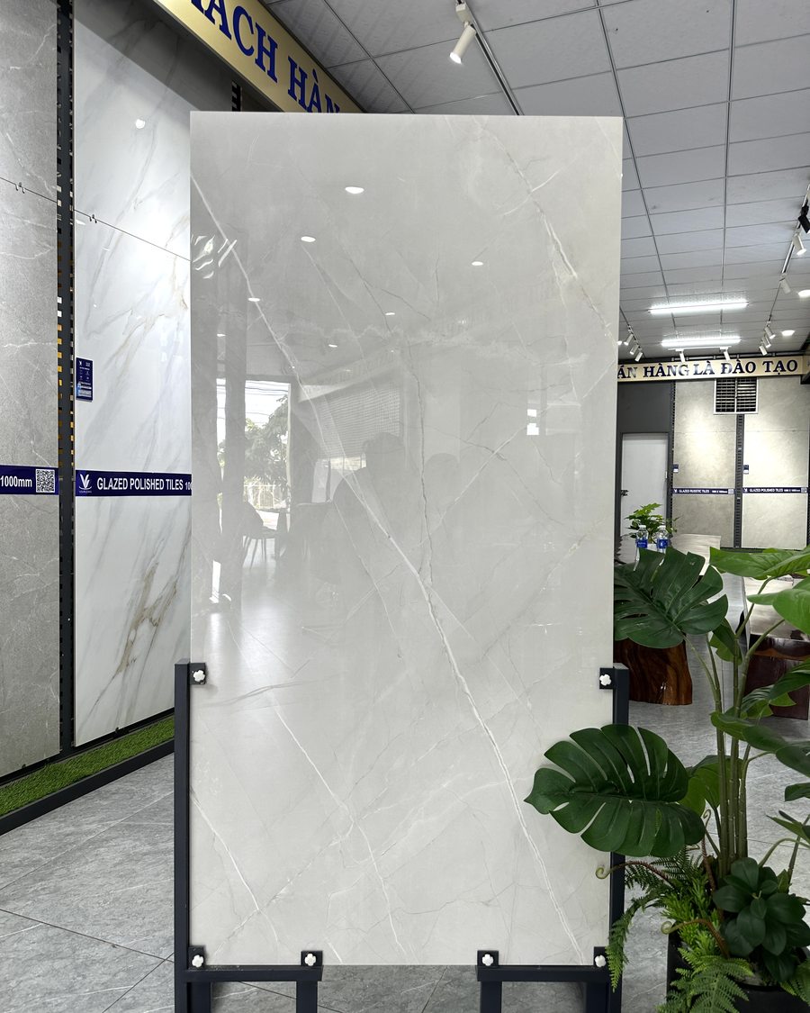 Mẫu gạch Amani Bianco 80x160 trắng vân đá